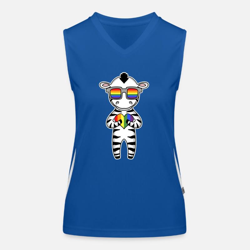 LGBT Tier Zebra Regenbogen Funktionelles Kontrast-Tank Top für Frauen