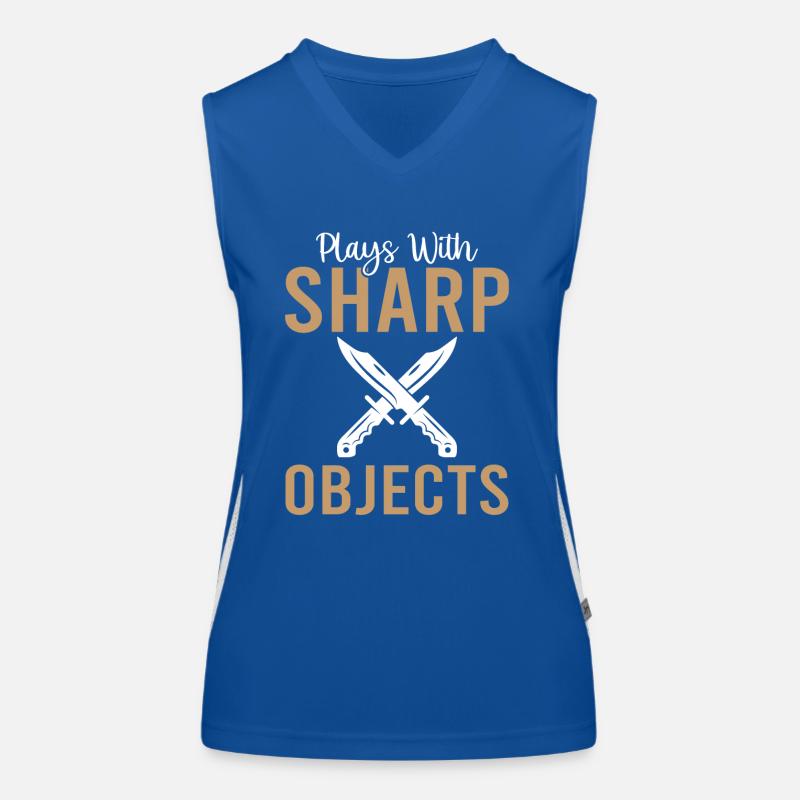 Plays With Sharp Objects - Knife Collector Women's Functional Contrast Tank Top