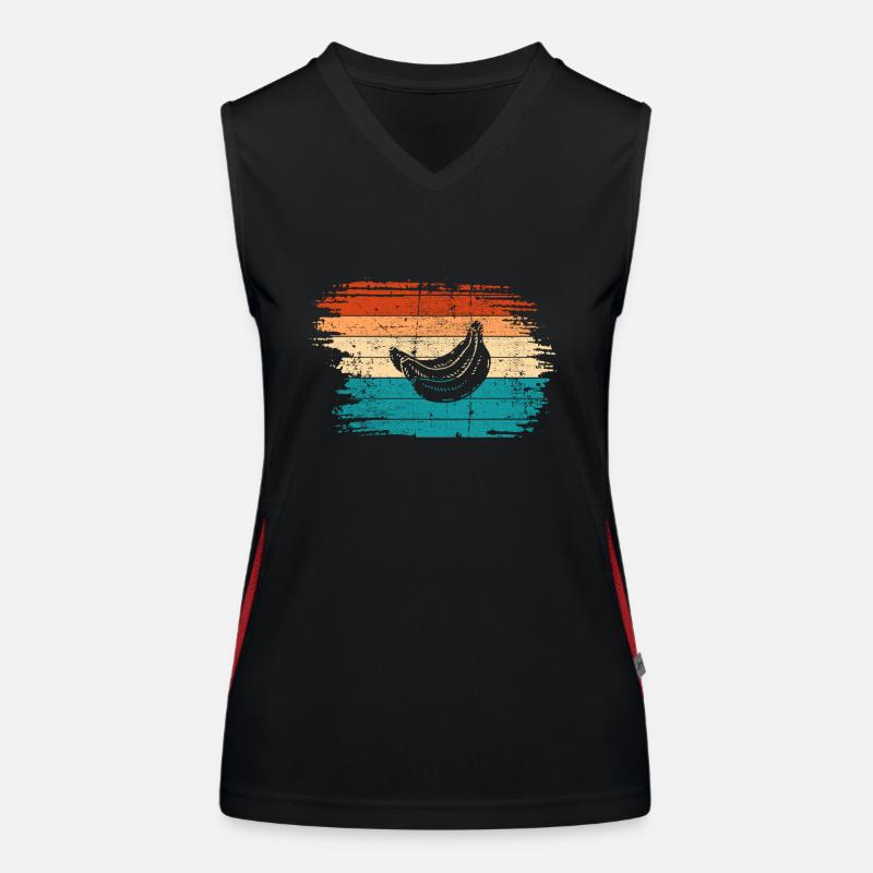 Banana Vegan Lover Retro Veggie Fruit Gift idea Funktionelles Kontrast-Tank Top für Frauen