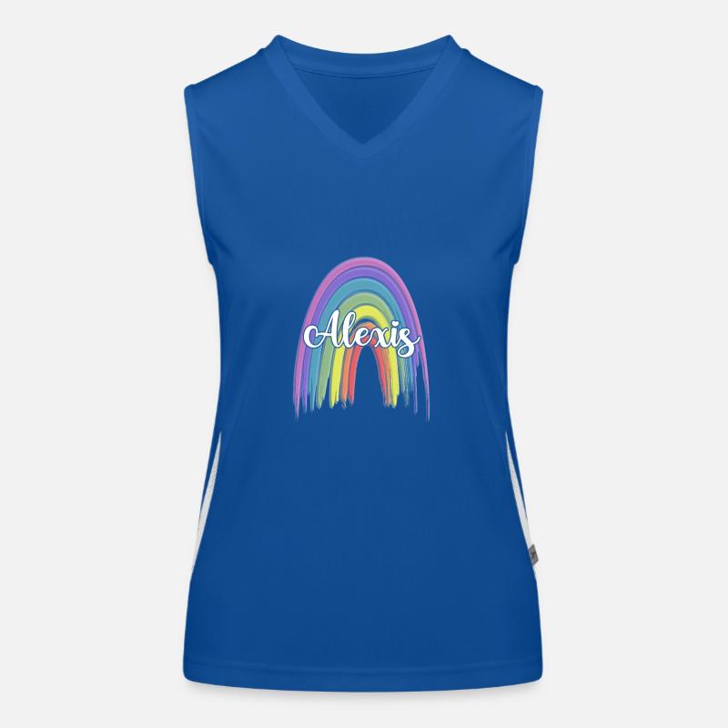 ALEXIS Rainbow Cursive Funktionelles Kontrast-Tank Top für Frauen