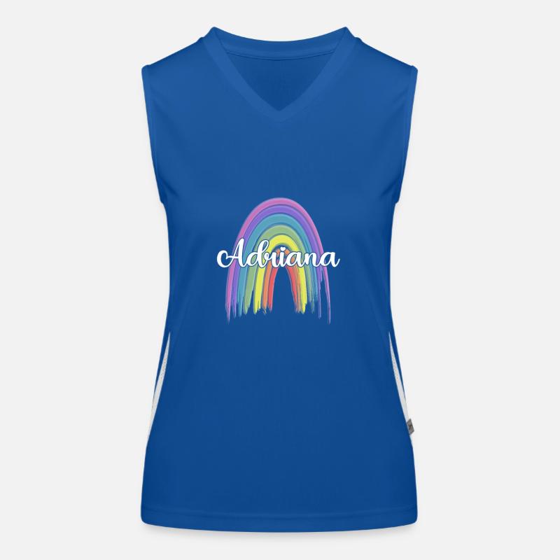 ADRIANA Rainbow Cursive Women's Functional Contrast Tank Top