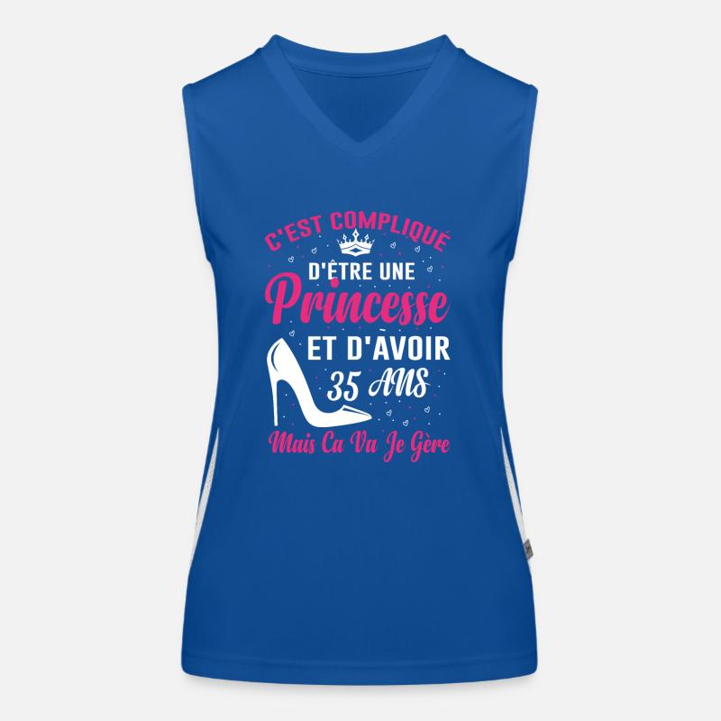 Princesse 35 Ans Idée Cadeau Anniversaire Amour Débardeur respirant contrasté Femme