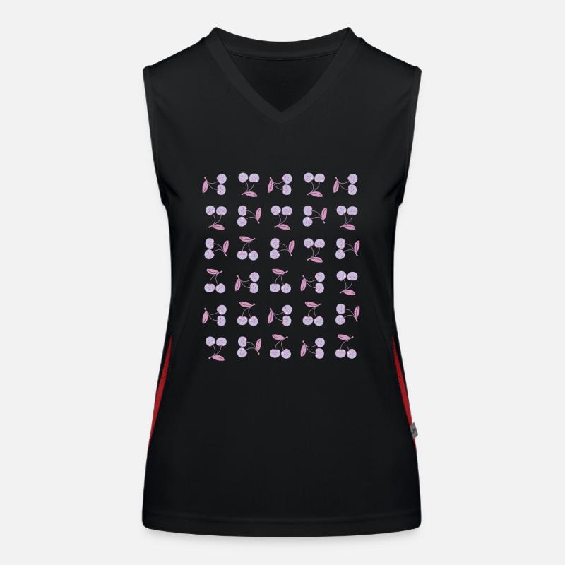 Pattern Kawaii Cherries Women's Functional Contrast Tank Top