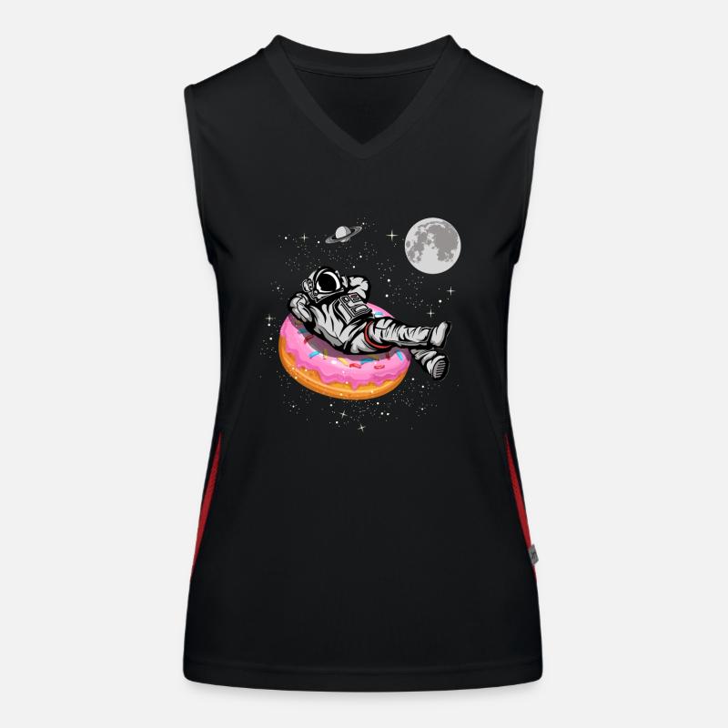 Spaceman sur un beignet Débardeur respirant contrasté Femme
