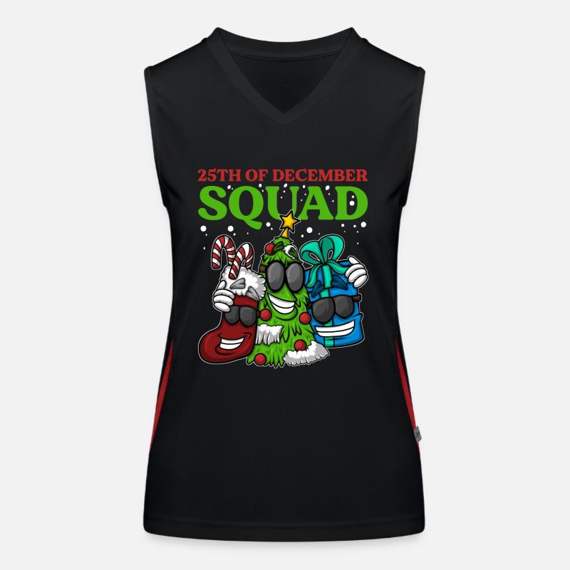 25th December Squad Sock Christmas Tree Gift Women's Functional Contrast Tank Top