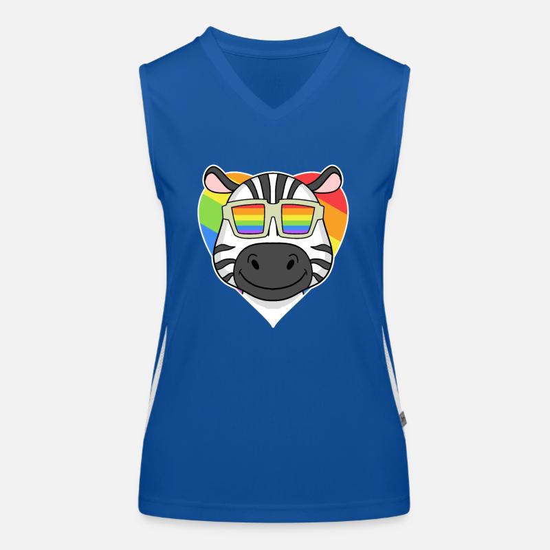 LGBT Tier Zebra Regenbogen Herz Funktionelles Kontrast-Tank Top für Frauen