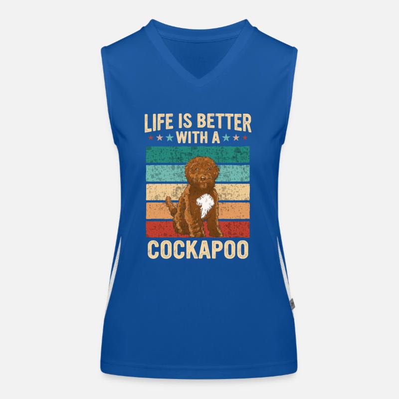 Cockapoo Hund Funktionelles Kontrast-Tank Top für Frauen
