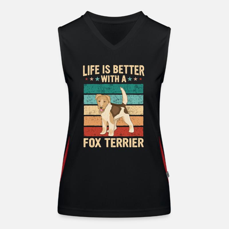 Fox Terrier Dog Women's Functional Contrast Tank Top