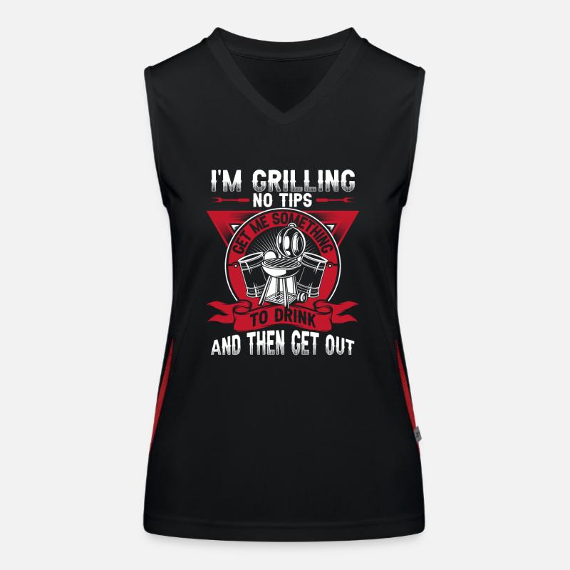 Grill Grillen Griller BBQ Barbecue Women's Functional Contrast Tank Top