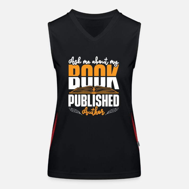Writer Author Writing Book Women's Functional Contrast Tank Top