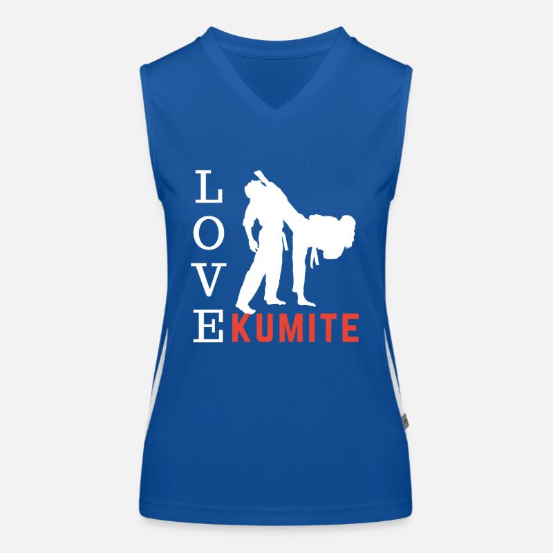 Kumite Love - Karate Geschenkidee Funktionelles Kontrast-Tank Top für Frauen
