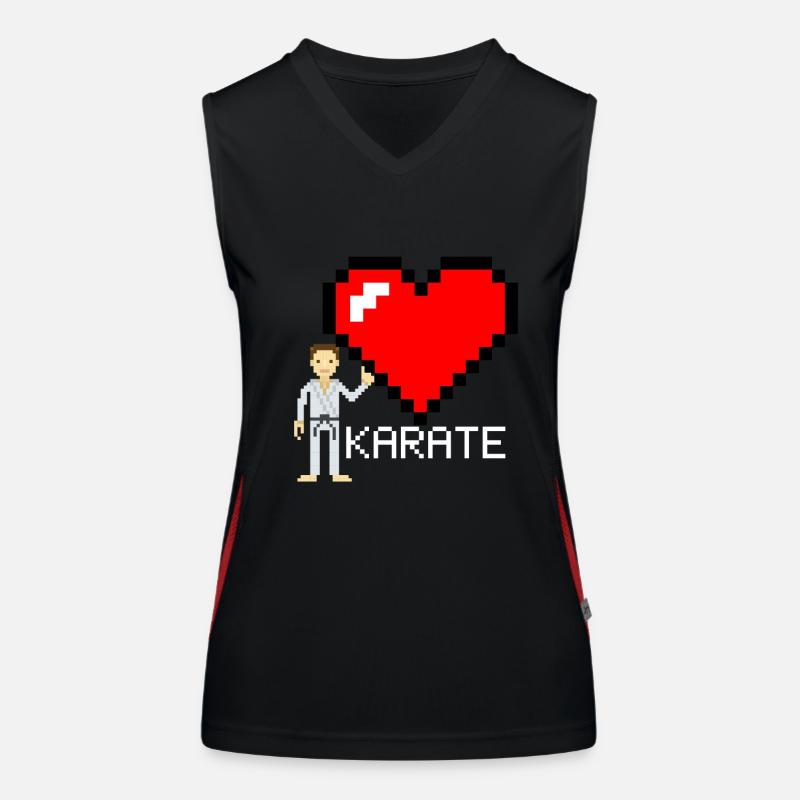 Karate Pixel - Karate Geschenkidee Funktionelles Kontrast-Tank Top für Frauen