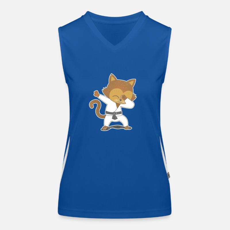 Drôle de Dabbing Karaté Chat Arts Martiaux Chaton Débardeur respirant contrasté Femme