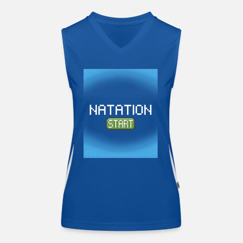 swimming start pixel Women's Functional Contrast Tank Top