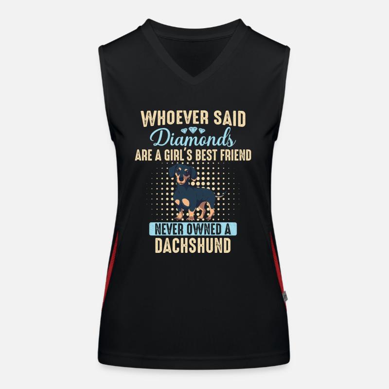 Dackel Hund Funktionelles Kontrast-Tank Top für Frauen