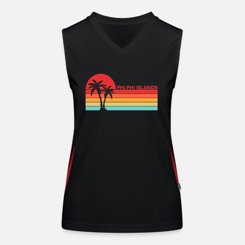 Vintage Thaïlande Asie Coucher de soleil Phi Phi Îles Débardeur respirant contrasté Femme