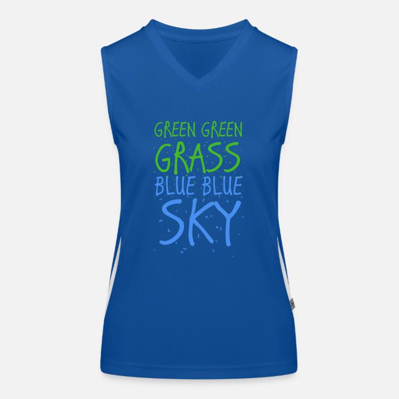 Vert Herbe Verte Bleu Bleu Ciel Bleu Débardeur respirant contrasté Femme