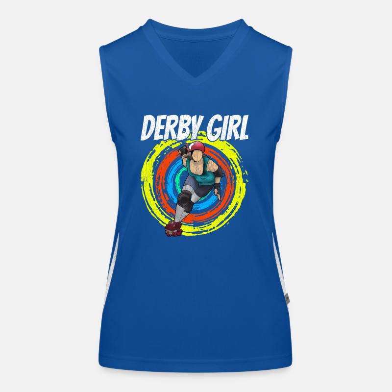 Roller Derby - Derby Mädchen Funktionelles Kontrast-Tank Top für Frauen