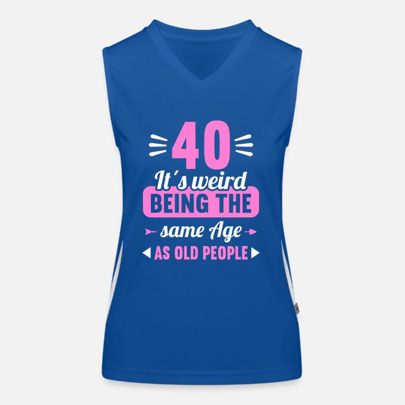 Strange at the same age as old 40th birthday Women's Functional Contrast Tank Top