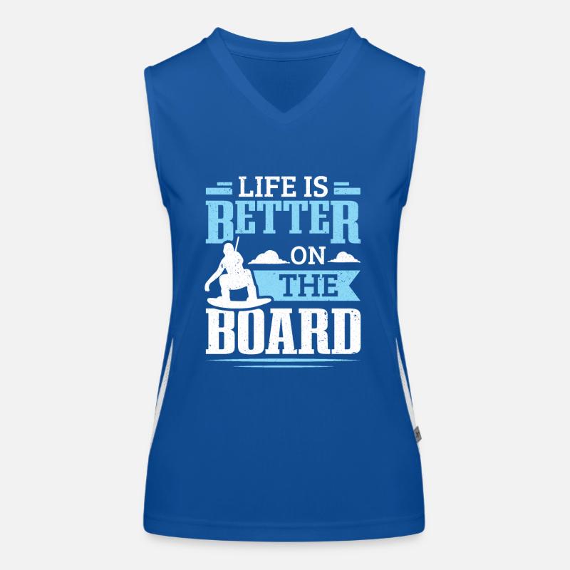 Das Leben ist besser auf dem Board Wakeboard Wakeboarding Funktionelles Kontrast-Tank Top für Frauen