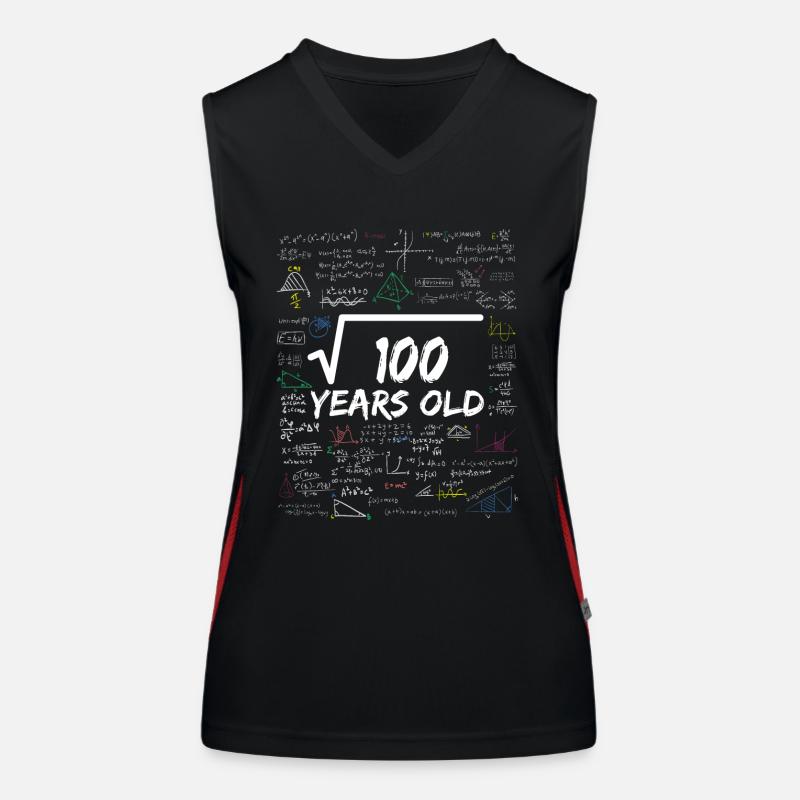 Square Root of 100 10TH Funny Math Birthday Women's Functional Contrast Tank Top