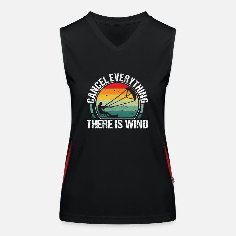 Funny Kitesurf Kiteboarding Cancel Everything is Women's Functional Contrast Tank Top