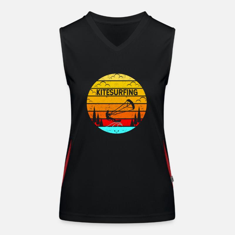 Funny Kitesurfing Kiteboarding Kiteboarder Women's Functional Contrast Tank Top