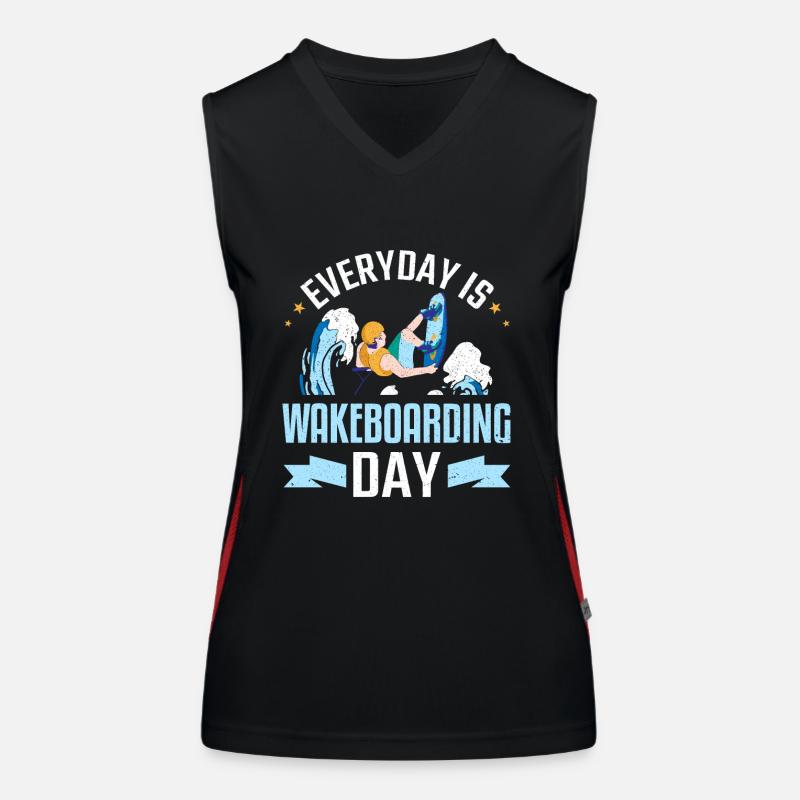 Everyday Is Wakeboarding Day Wakeboard Wakeboarder Women's Functional Contrast Tank Top