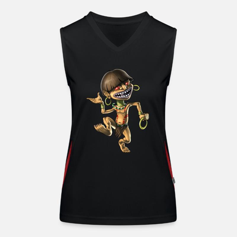 Aztec Mythical Creature Chaneque Women's Functional Contrast Tank Top