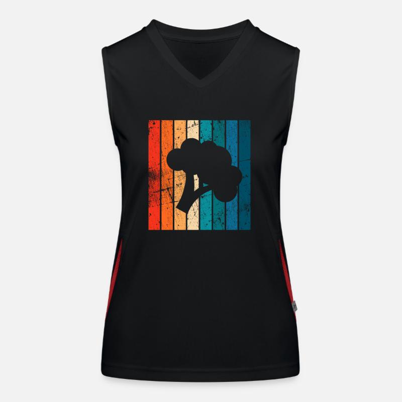 Broccoli Vegan Lover Retro Healthy Gift idea Funktionelles Kontrast-Tank Top für Frauen