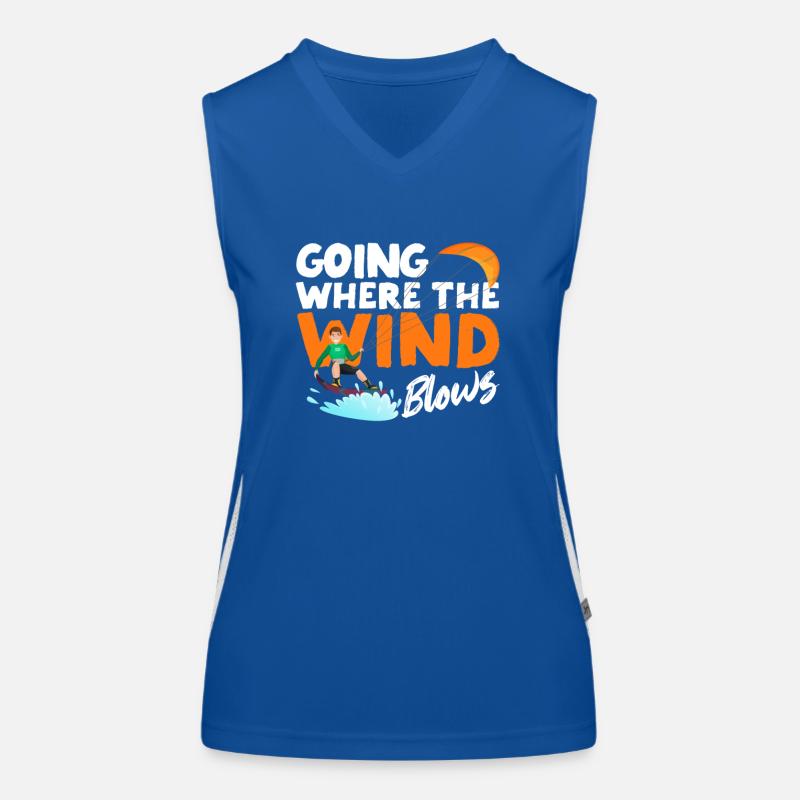 Going Where The Wind Blows Funny Kiteboarding Funktionelles Kontrast-Tank Top für Frauen