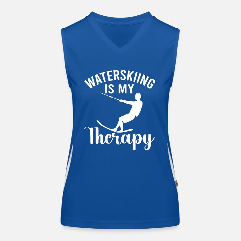 Water skiing - Waterskiing Is My Therapy Women's Functional Contrast Tank Top
