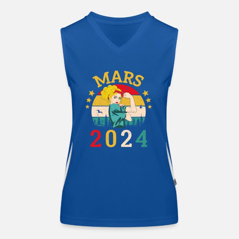 Mars 2024 Anniversaire Idée Cadeau Vintage 2024 Débardeur respirant contrasté Femme