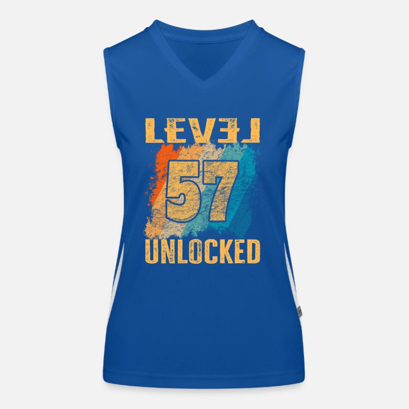 Birthday Gift Level Unlocked 57 years Women's Functional Contrast Tank Top