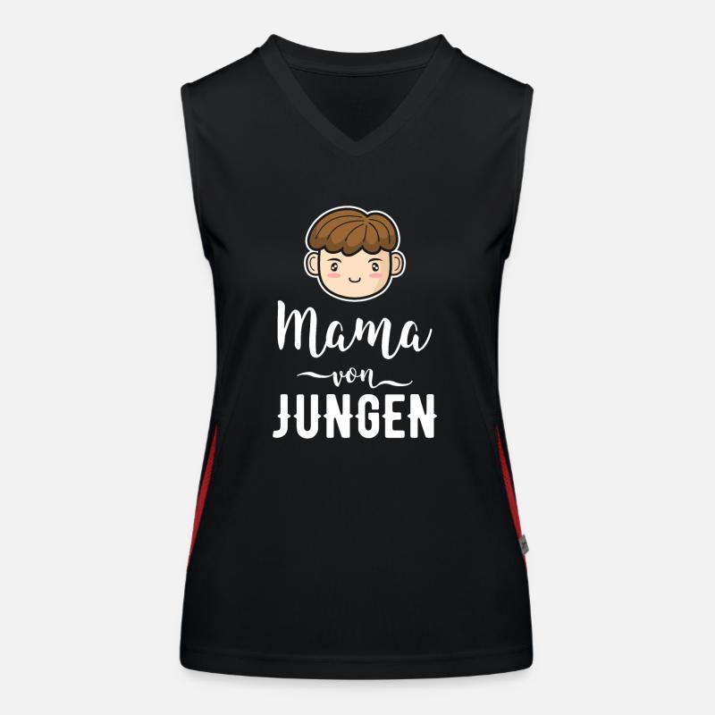 Mama von Jungen Geschenk Mutter Muttertag Funktionelles Kontrast-Tank Top für Frauen
