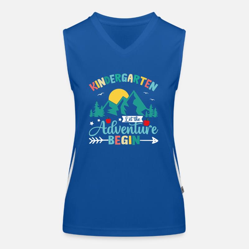 Kindergarten Das Abenteuer beginnt Funktionelles Kontrast-Tank Top für Frauen
