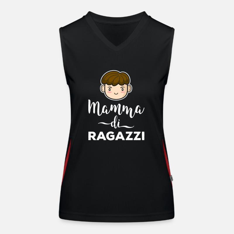 Mama von Jungen Geschenk Mutter Muttertag Funktionelles Kontrast-Tank Top für Frauen