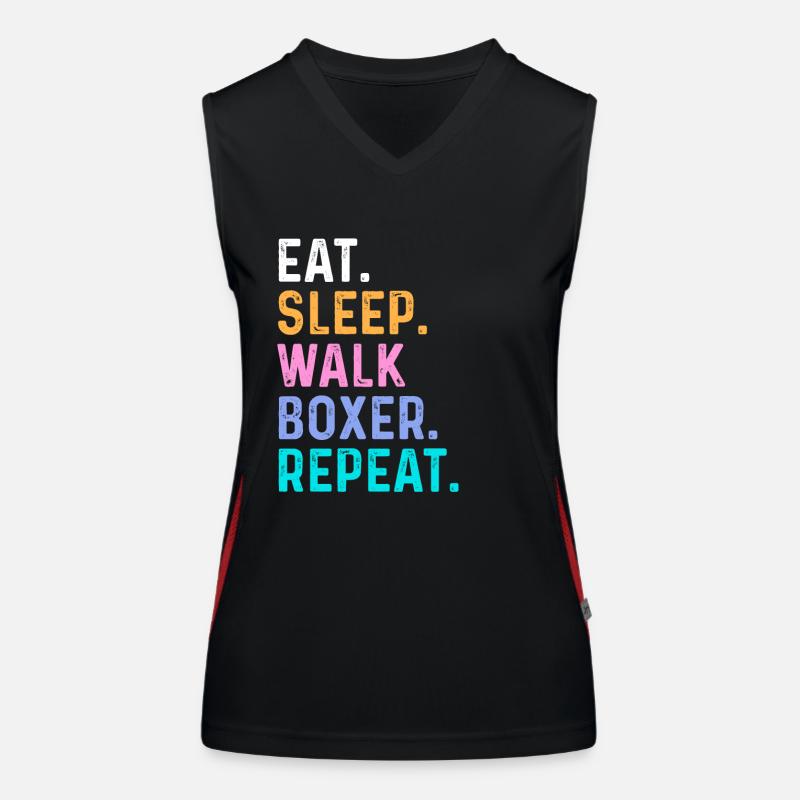 Manger Sleep Walk Boxer Répéter Débardeur respirant contrasté Femme