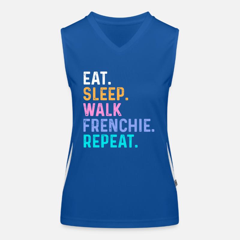 Manger Sleep Walk Frenchie Répéter Débardeur respirant contrasté Femme