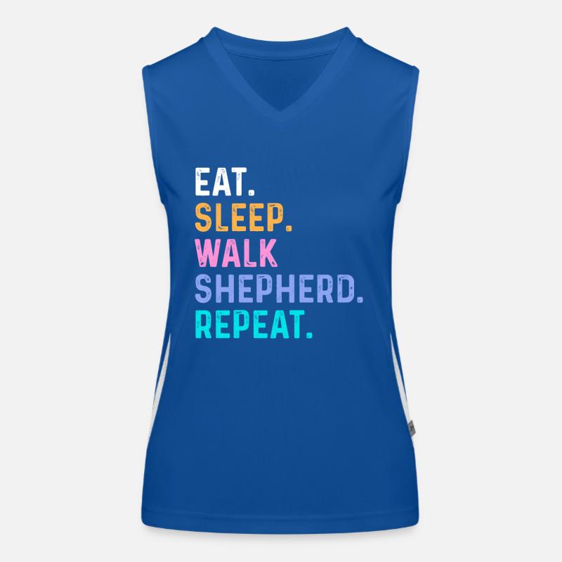 Eat Sleep Walk Shepherd Repeat Women's Functional Contrast Tank Top