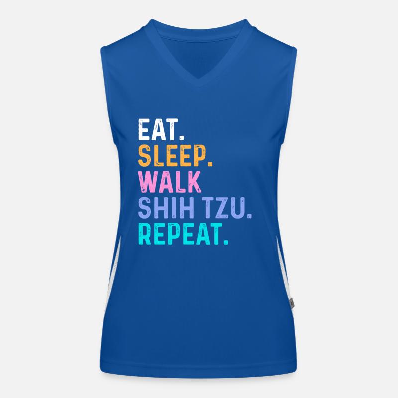 Manger Sleep Walk Shih Tzu Répéter Débardeur respirant contrasté Femme