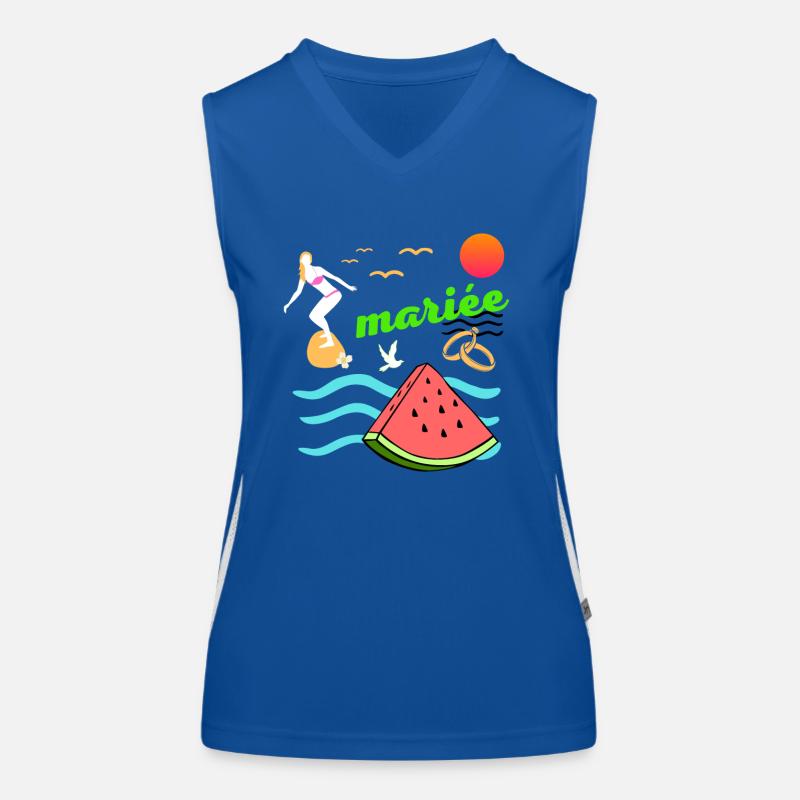 EVJF Surf Hawaï pastèque été Team mariée Débardeur respirant contrasté Femme