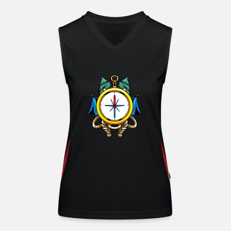 Compass Camp Campingplatz Camper Camping Funktionelles Kontrast-Tank Top für Frauen
