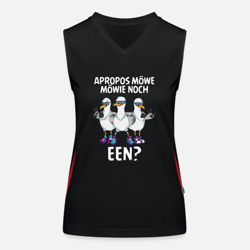 Apropos Möwe Möwie noch een Sabbel nich dat geit Funktionelles Kontrast-Tank Top für Frauen