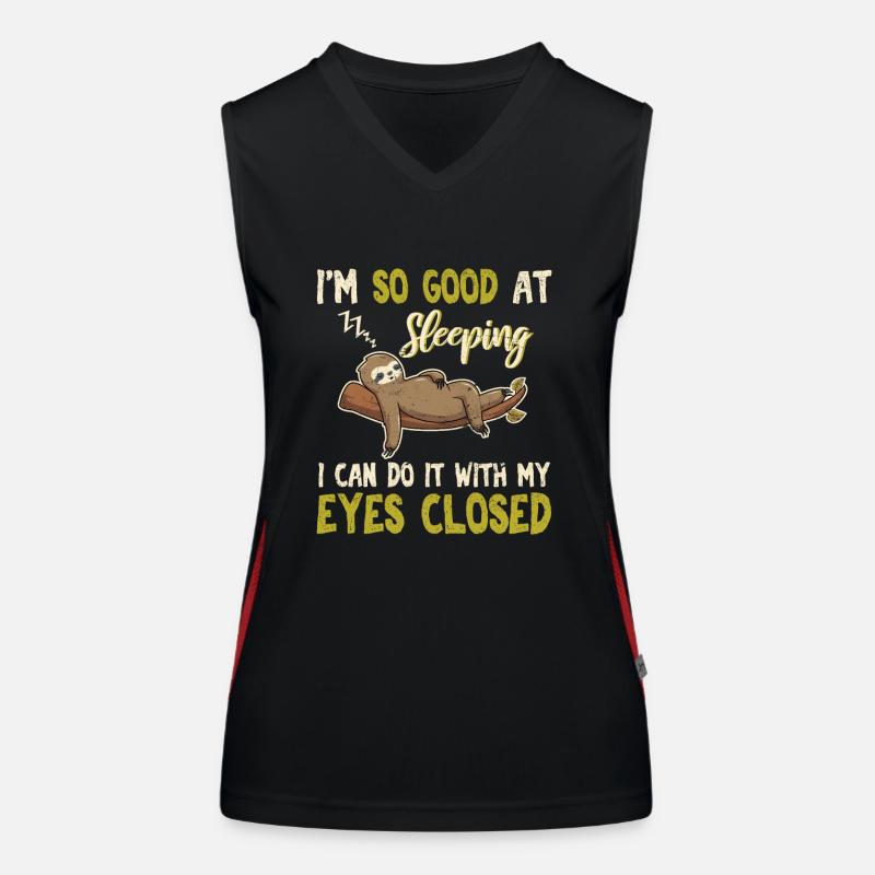 I'm So Good At Sleeping Funny Sloth Lovers Lazy Cu Women's Functional Contrast Tank Top