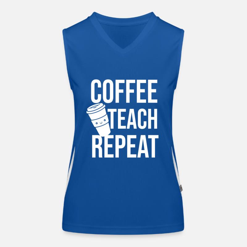 Coffee Teach Repeat Women's Functional Contrast Tank Top