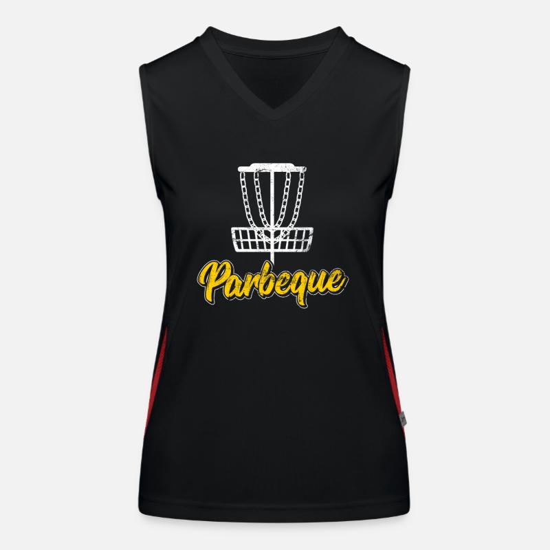 Parbeque Disc Golf Player Funny Frisbee Golf Disc Funktionelles Kontrast-Tank Top für Frauen