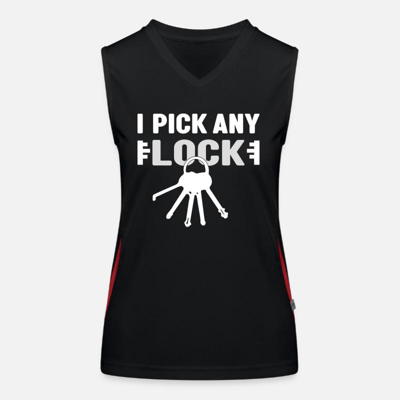 Locksmith security technology - Women's Functional Contrast Tank Top - black/red