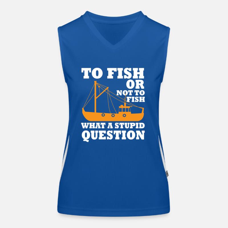 Fischkutter Fischen Funktionelles Kontrast-Tank Top für Frauen