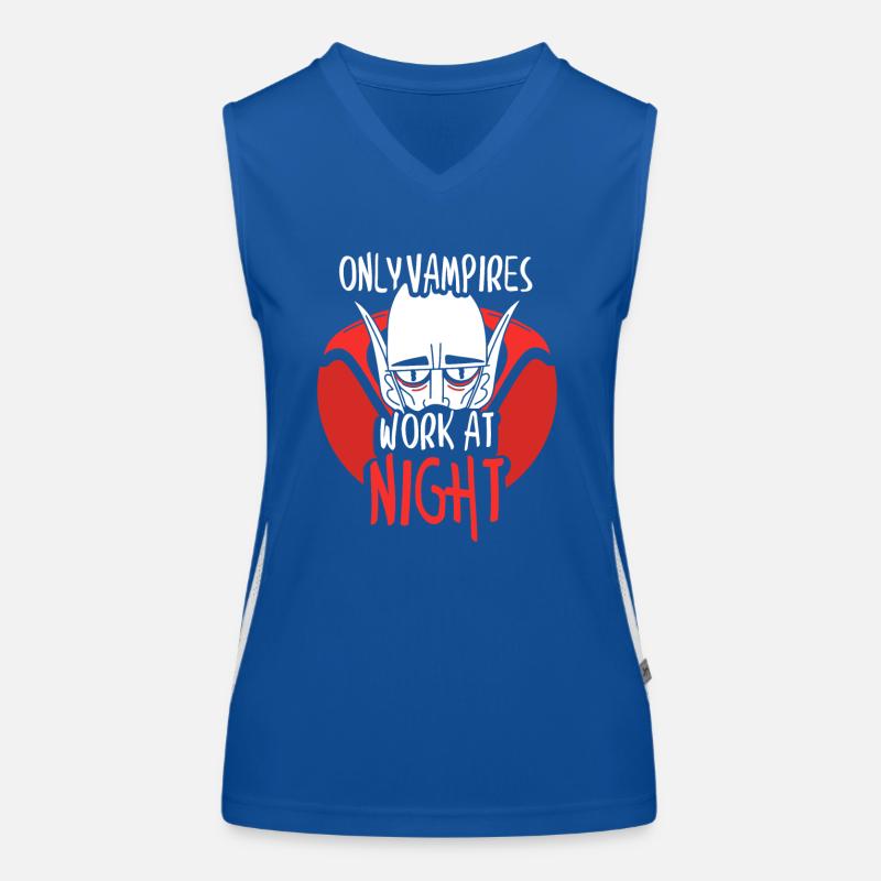 Only vampires work day shift sayings at night Women's Functional Contrast Tank Top